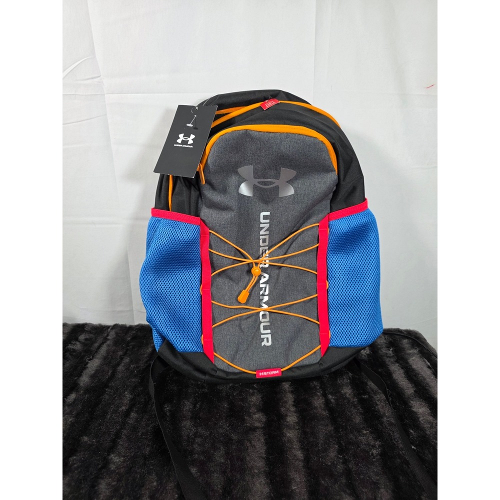 Under Armour Storm 26L Backpack Black Gray Blue Orange 16in Laptop Sleeve NEW